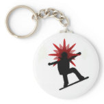 Red hair snowboarder keychains