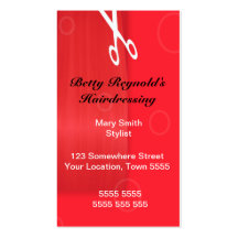 Red Hairdressing Business card