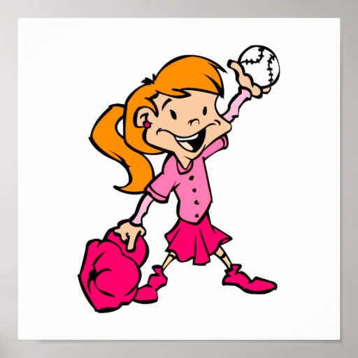 red haired pink baseball girl posters