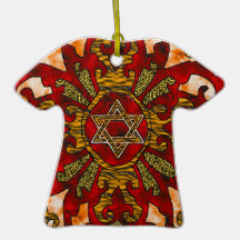 Red Hanukkah Mandala Ornament