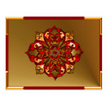 Red Hanukkah Mandala Post Cards