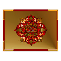 Red Hanukkah Mandala Post Cards