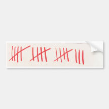 Red Hash Mark No. 1 Bumper Sticker