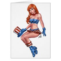 Red Headed American Girl in American Flag costume