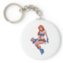 Red Headed American Girl in American Flag costume