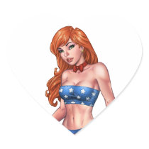 Red Headed American Girl in American Flag costume