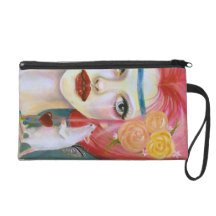 Red headed Aurora and the little love rat Wristlet Clutch