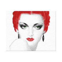 Red Headed Enchantress Stretched Canvas Print