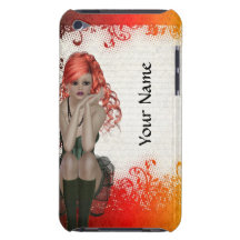 Red headed goth girl barely there iPod cases
