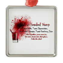 Red Headed Vamp Drink Recipe Ornament