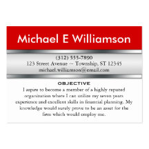 Red Header RESUME Business Cards