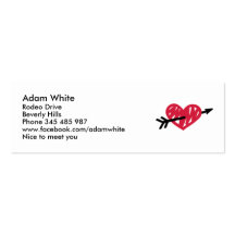 Red heart arrow business cards