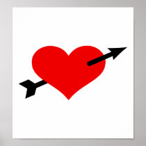 Red heart arrow print