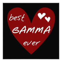 Red Heart Best Gamma Ever Tshirts and Gifts Personalized Invitations