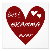 Red Heart Best Gramma Ever T-shirts and Gifts Custom Invitation