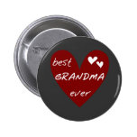 Red Heart Best Grandma Ever T-shirts Gifts Button