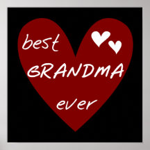 Red Heart Best Grandma Ever T-shirts Gifts Print