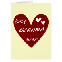 Red Heart Best Granma Ever T-shirts and Gifts Greeting Cards