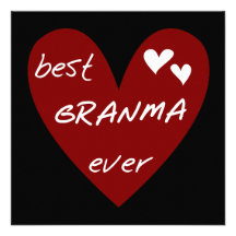 Red Heart Best Granma Ever T-shirts and Gifts Announcement