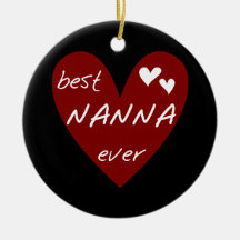 Red Heart Best Nanna Ever t-shirts and Gifts Christmas Ornaments
