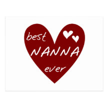 Red Heart Best Nanna Ever t-shirts and Gifts Post Card