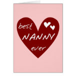 Red Heart Best Nanny Ever T-shirts and Gifts Greeting Cards