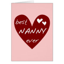 Red Heart Best Nanny Ever T-shirts and Gifts Greeting Cards