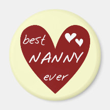 Red Heart Best Nanny Ever T-shirts and Gifts Refrigerator Magnets