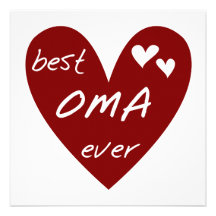 Red Heart Best Oma Ever T-shirts and Gifts Custom Invitation