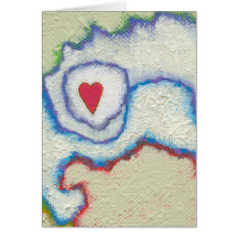 Red heart bold fun beautiful abstract modern art greeting card
