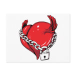 Red Heart Chain & Lock Love Hearts postcards
