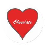 Red Heart, Chocolate Sticker