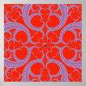 Red Heart Fractal Pattern posters