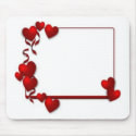 red heart frame - customisable mousepads