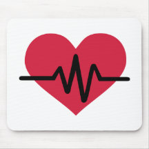 Red heart frequency love mousepads