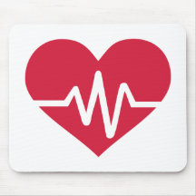 Red heart frequency love mousepads