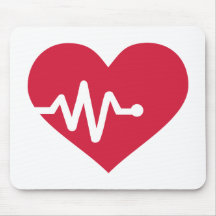 Red heart frequency mousepad