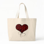 Red Heart Grunge Canvas Bag