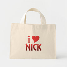 Red Heart I Love Nick Book Bag