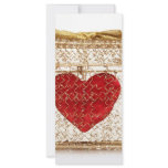 Red heart in a golden gift box custom rack cards