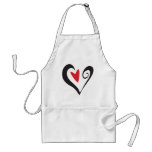Red Heart in Black Heart aprons