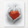 Red Heart in Hands, I Love You Shape Mouse Pads