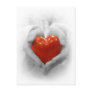 Red Heart in Hands, I Love You Shape Post Cards