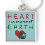Red Heart is anagram for Green Earth Key Chains