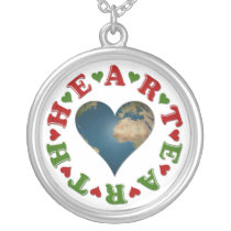 Red Heart is anagram for Green Earth Custom Necklace