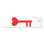 red heart key bumper sticker