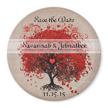 Red Heart Leaf Tree Save the Date Magnets