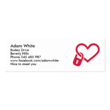 Red heart lock business card