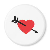 Red Heart Love Amor Arrow Magnet
