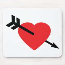Red Heart Love Amor Arrow Mouse Mats